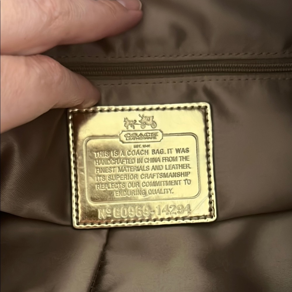 Coach Cream and Brown Satchel with Luxurious Design - Picture 9 of 11